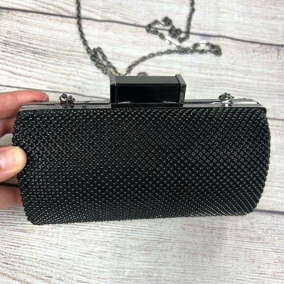 Jessica McClintock Black Beaded Evening Small Clutch Bag - Picture 5 of 12